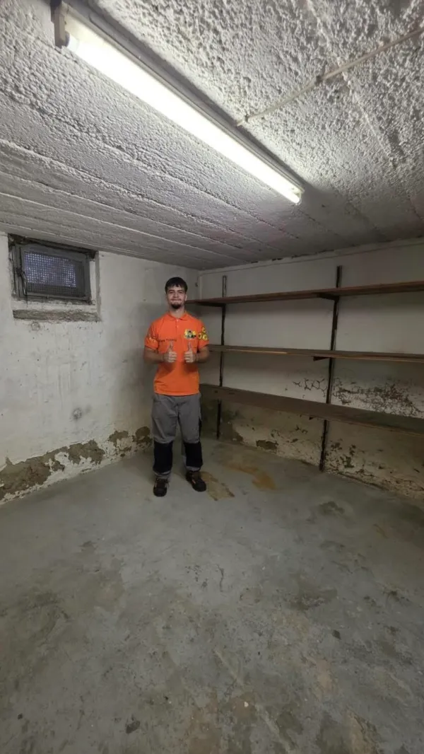 Nachher: Gereinigter und leerer Raum nach der Kellerentrümpelung in Aachen